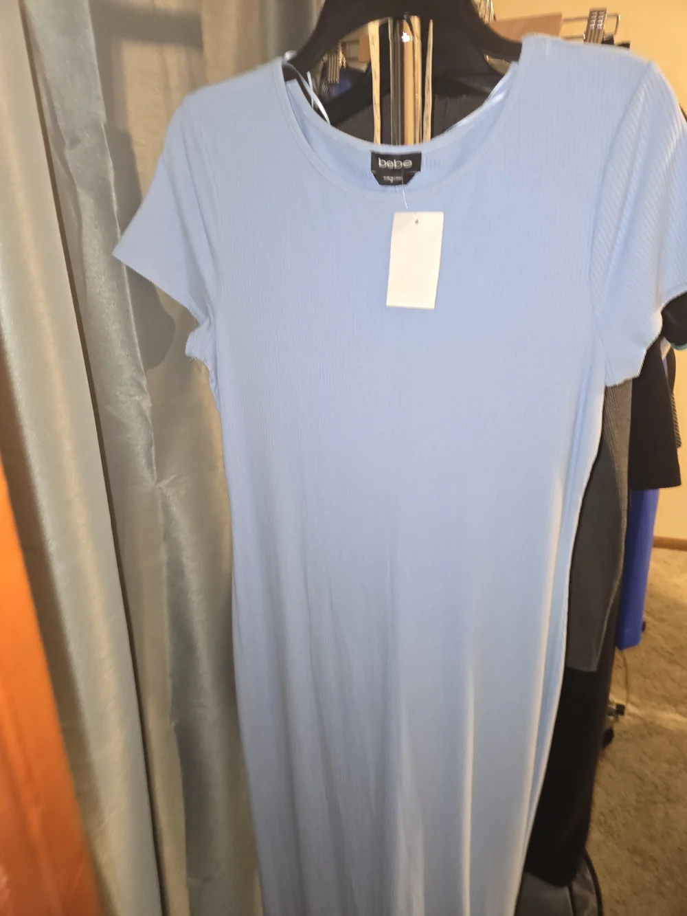 bebe Rib Maxi T-Shirt Dress - Picture 6 of 7